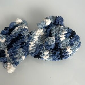 Blue and White Crochet Fish Lovey